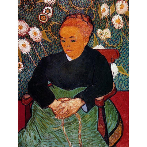 La Berceuse Gold Ornate Wood Framed Art Print with Double Matting by Van Gogh, Vincent