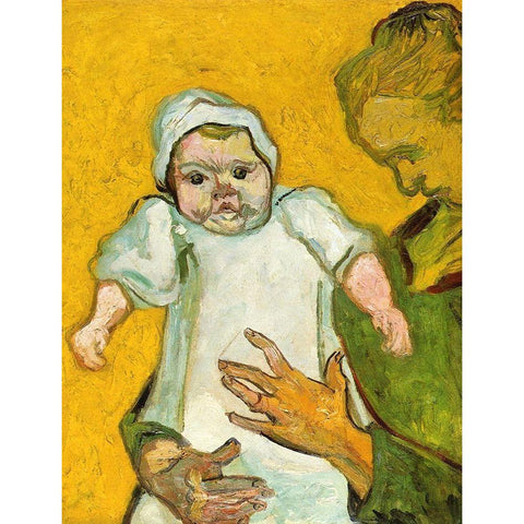 Madame Roulin And Baby White Modern Wood Framed Art Print by Van Gogh, Vincent