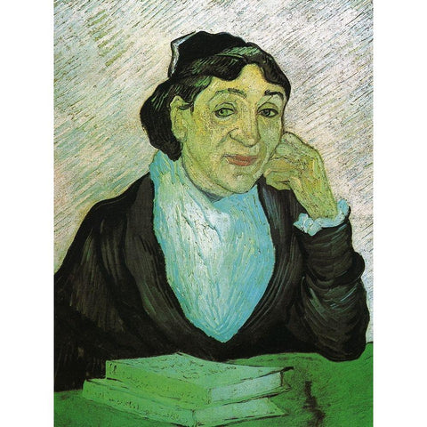 Madame Trabuc Black Modern Wood Framed Art Print with Double Matting by Van Gogh, Vincent