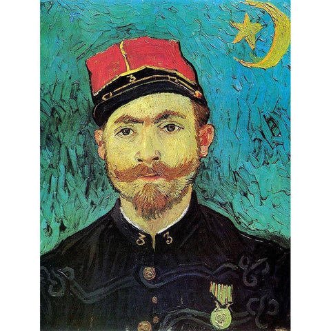 Milliet 2nd Lt Zouaves White Modern Wood Framed Art Print by Van Gogh, Vincent