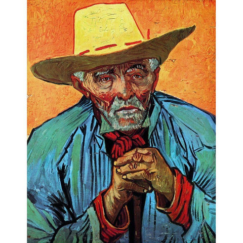 Patience Escalier Black Modern Wood Framed Art Print with Double Matting by Van Gogh, Vincent