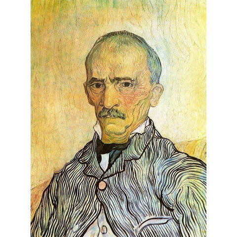 Portrait White Modern Wood Framed Art Print by Van Gogh, Vincent