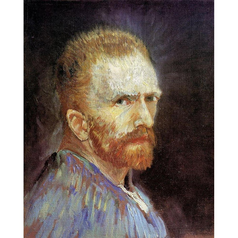 Self Portrait White Modern Wood Framed Art Print by Van Gogh, Vincent