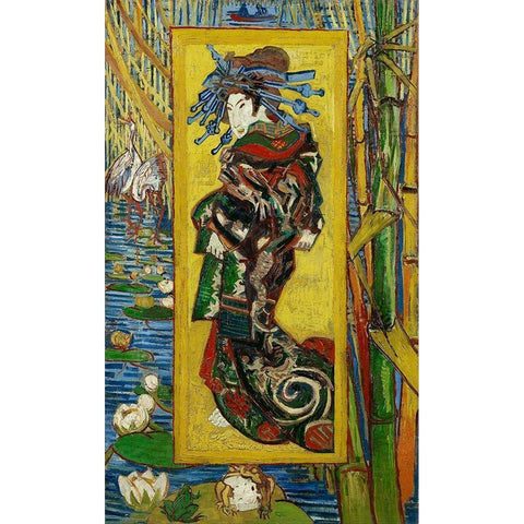 The Courtesan (After Eisen) Gold Ornate Wood Framed Art Print with Double Matting by Van Gogh, Vincent