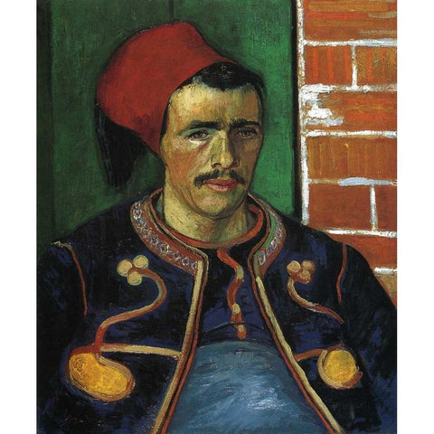 The Zouave White Modern Wood Framed Art Print by Van Gogh, Vincent