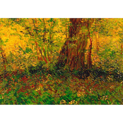 Undergrowth 3 Gold Ornate Wood Framed Art Print with Double Matting by Van Gogh, Vincent