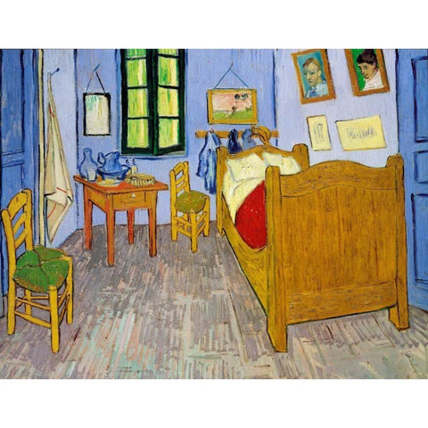 Van Goghs Bedroom Arles, 1889 Black Modern Wood Framed Art Print with Double Matting by Van Gogh, Vincent