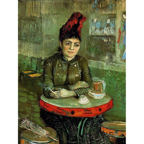 Agostina Segatori Cafe Du Tambourin Black Modern Wood Framed Art Print with Double Matting by Van Gogh, Vincent