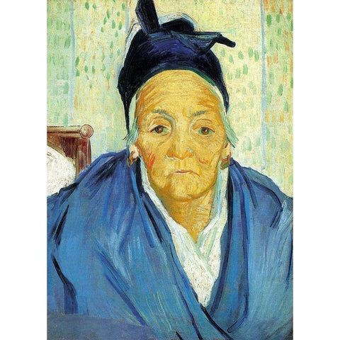 An Old Woman From Arles Black Modern Wood Framed Art Print with Double Matting by Van Gogh, Vincent