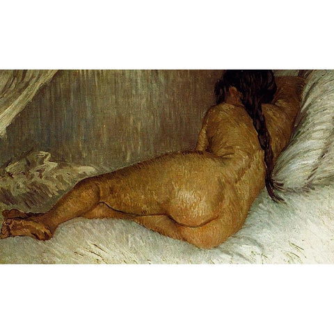 Back Nude Woman Reclining Black Modern Wood Framed Art Print with Double Matting by Van Gogh, Vincent