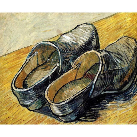 Clogs Gold Ornate Wood Framed Art Print with Double Matting by Van Gogh, Vincent