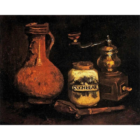 Coffee Mill Pipe Cas Jug Black Modern Wood Framed Art Print by Van Gogh, Vincent