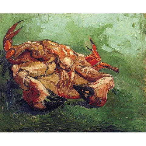 Crab On His Back Gold Ornate Wood Framed Art Print with Double Matting by Van Gogh, Vincent