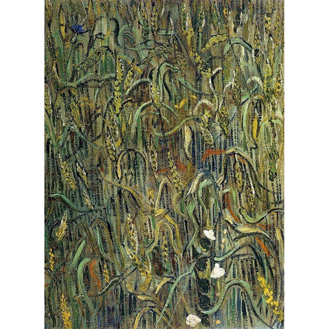 Ears Of Wheat Gold Ornate Wood Framed Art Print with Double Matting by Van Gogh, Vincent