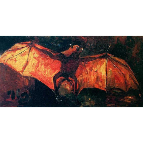 Flying Fox Black Modern Wood Framed Art Print with Double Matting by Van Gogh, Vincent