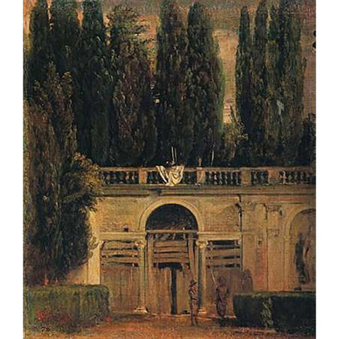 A The Pavilion Of Ariadne White Modern Wood Framed Art Print by Velazquez, Diego