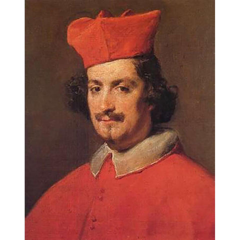 Cardinal Astalli Black Modern Wood Framed Art Print by Velazquez, Diego