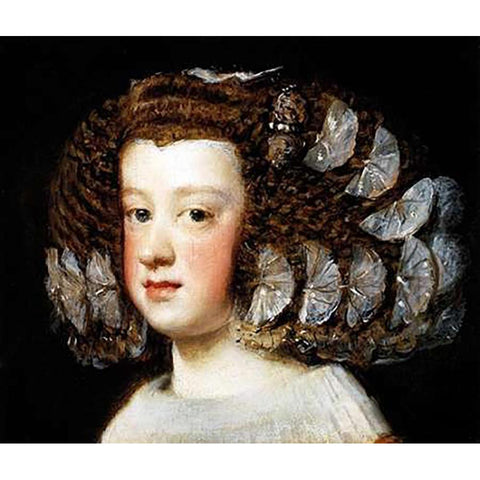 Infanta Maria Teresa 2 Black Modern Wood Framed Art Print with Double Matting by Velazquez, Diego