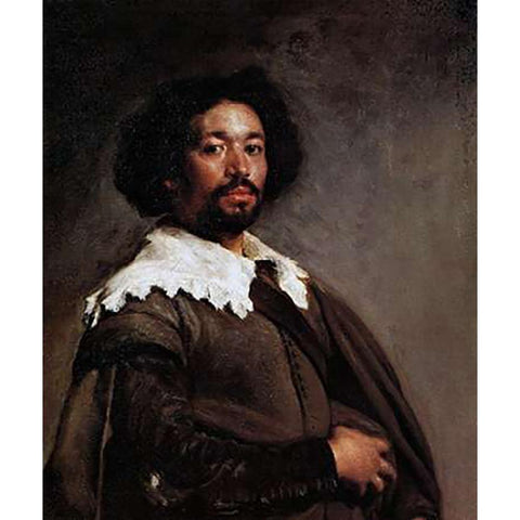 Juan De Pareja White Modern Wood Framed Art Print by Velazquez, Diego