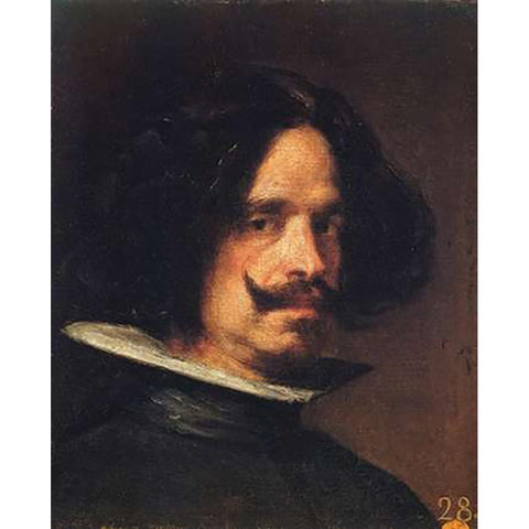 Self Portrait White Modern Wood Framed Art Print by Velazquez, Diego