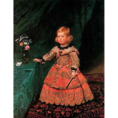 The Infanta Margarita Black Modern Wood Framed Art Print with Double Matting by Velazquez, Diego