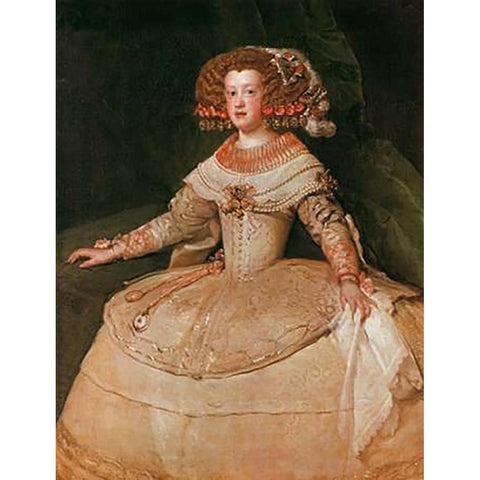 The Infanta Maria Teresa Black Modern Wood Framed Art Print with Double Matting by Velazquez, Diego