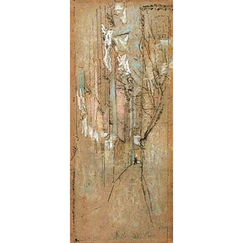 A Street In Venice 1880 Black Modern Wood Framed Art Print by Whistler, James McNeill