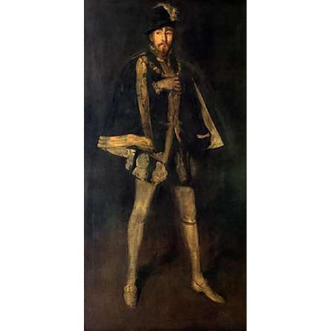 Arrangement In Black Sir Henry Irving 1876 White Modern Wood Framed Art Print by Whistler, James McNeill