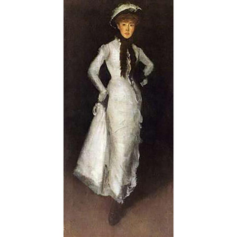 Arrangement In Black White Black Modern Wood Framed Art Print with Double Matting by Whistler, James McNeill