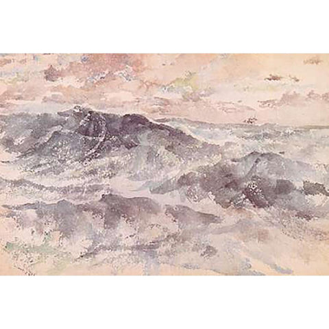 Arrangement In Blue And Silver The Great Sea 1885 White Modern Wood Framed Art Print by Whistler, James McNeill