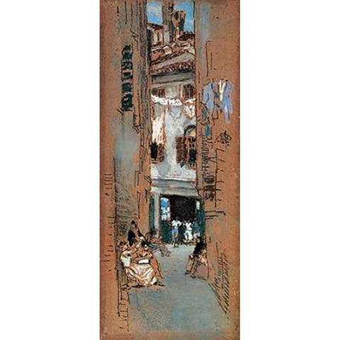 Bead Stringers 1880 Black Modern Wood Framed Art Print by Whistler, James McNeill