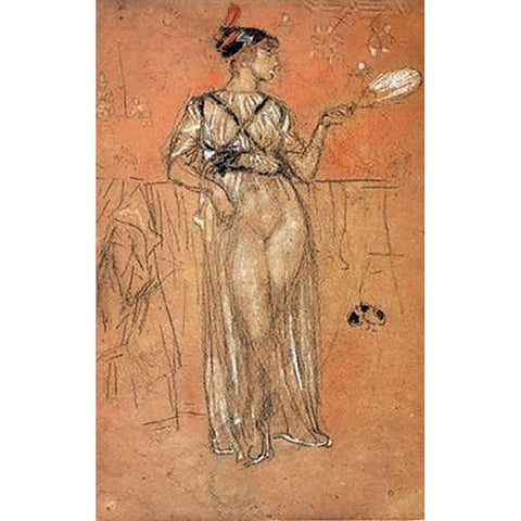 Black And Red 1892 Black Modern Wood Framed Art Print by Whistler, James McNeill