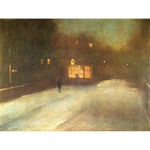 Cheslea Snow Black Modern Wood Framed Art Print with Double Matting by Whistler, James McNeill