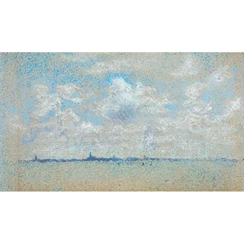 Clouds And Sky Venice 1879 Black Modern Wood Framed Art Print with Double Matting by Whistler, James McNeill