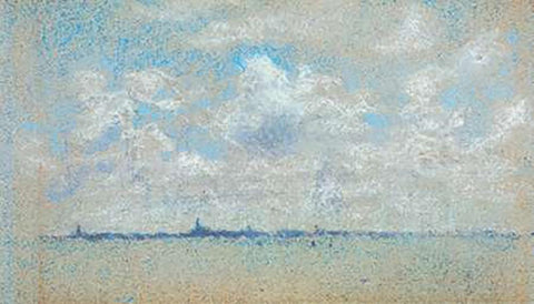 Clouds And Sky Venice 1879 White Modern Wood Framed Art Print with Double Matting by Whistler, James McNeill