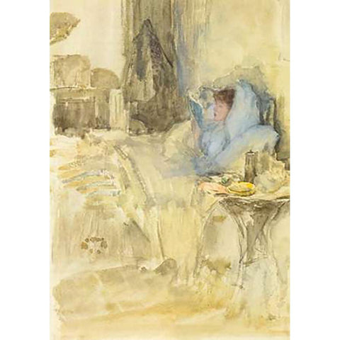 Convalescent Or Petit Dejeuner Note In Opal 1883 Black Modern Wood Framed Art Print by Whistler, James McNeill
