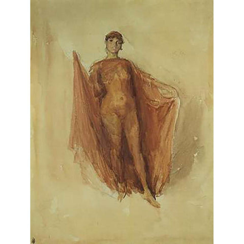 Dancing Girl 1883 White Modern Wood Framed Art Print by Whistler, James McNeill