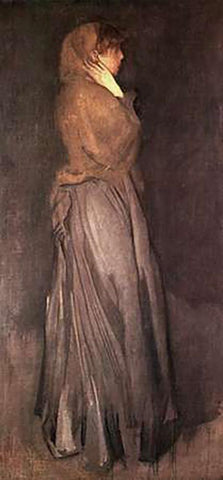 Effie Dean Black Ornate Wood Framed Art Print with Double Matting by Whistler, James McNeill