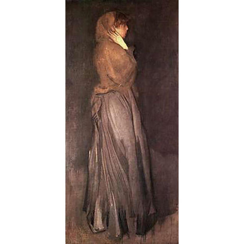 Effie Dean Black Modern Wood Framed Art Print with Double Matting by Whistler, James McNeill