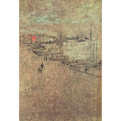 From The Cafe Orientale 1879 Black Modern Wood Framed Art Print by Whistler, James McNeill