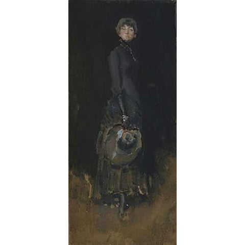 Lady In Gray 1883 White Modern Wood Framed Art Print by Whistler, James McNeill