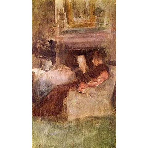 Miss Ethel Philip Gold Ornate Wood Framed Art Print with Double Matting by Whistler, James McNeill