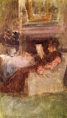 Miss Ethel Philip Black Ornate Wood Framed Art Print with Double Matting by Whistler, James McNeill