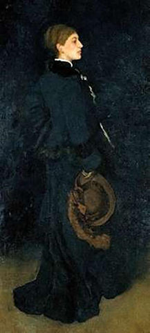 Miss Rosa Corder Black Ornate Wood Framed Art Print with Double Matting by Whistler, James McNeill