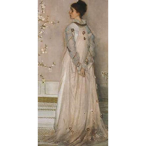 Mrs Frances Leyland Black Modern Wood Framed Art Print with Double Matting by Whistler, James McNeill
