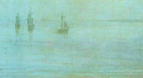 Nocturne The Solent 1866 Black Ornate Wood Framed Art Print with Double Matting by Whistler, James McNeill