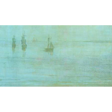 Nocturne The Solent 1866 Black Modern Wood Framed Art Print with Double Matting by Whistler, James McNeill