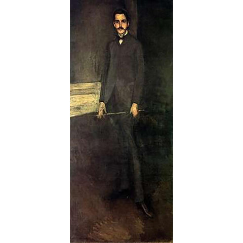 Portrait Of George W Vanderbilt 1897 Black Modern Wood Framed Art Print by Whistler, James McNeill