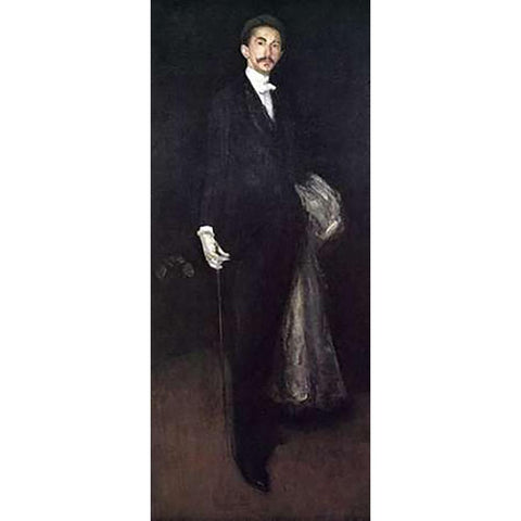 Robert Comte De Montesquiou-Fezensac Gold Ornate Wood Framed Art Print with Double Matting by Whistler, James McNeill