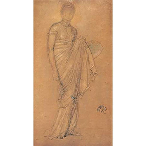 Tanagra 1869 White Modern Wood Framed Art Print by Whistler, James McNeill